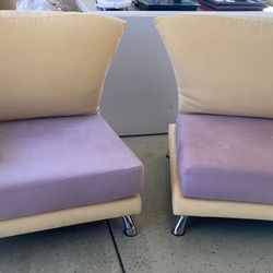 SET OF Three Velvet Suede Chair Seat Couch Sofa and Picture 