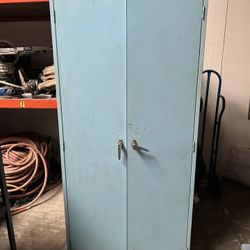 Large Industrial Metal Storage Cabinet Light Blue