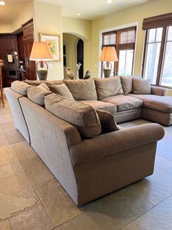 Crate & Barrel L-Shaped Wedge Sectional Sofa with Chaise Lounge