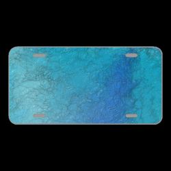 License Plate Novelty Car Front Texture Marble Color Blue Abstract