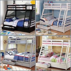 Twin Full Black Bunkbed With Ortho Mattress Included 