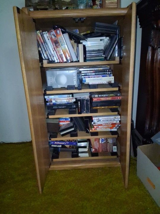 dad's, cd's, tapes, cassettes, cabinets