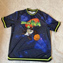 Space Jam Looney Tunes Stitched Tasmanian Devil TAZ Jersey Size Men's 2XL