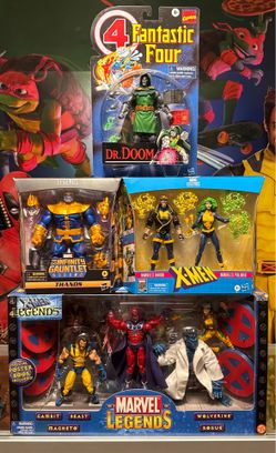Marvel Comics Legends Series Fantastic 4 Retro Collection Dr. Doom / The Infinity Gauntlet Exclusive Deluxe Thanos / 80th Anniversary X-Factor 2-Pack 