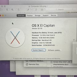 MacBook Pro (Retina, 13-Inch, Late 2013