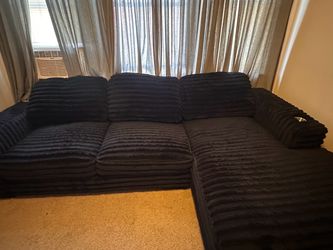 negotiable Super Cozy Black Sectional Sofa with Built-In Cup Holder - $550 Special -negotiable