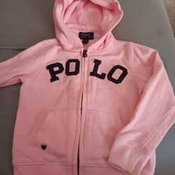 Girls Size 3T, Polo By Ralph Lauren Pink Sweatshirt Jacket 