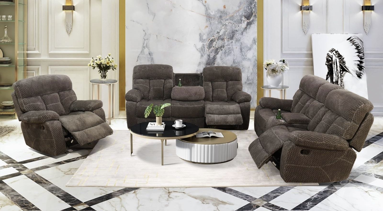 💥FREE DELIVERY💥Brand New  3PC Reclining Sofa Loveseat Chair Set 