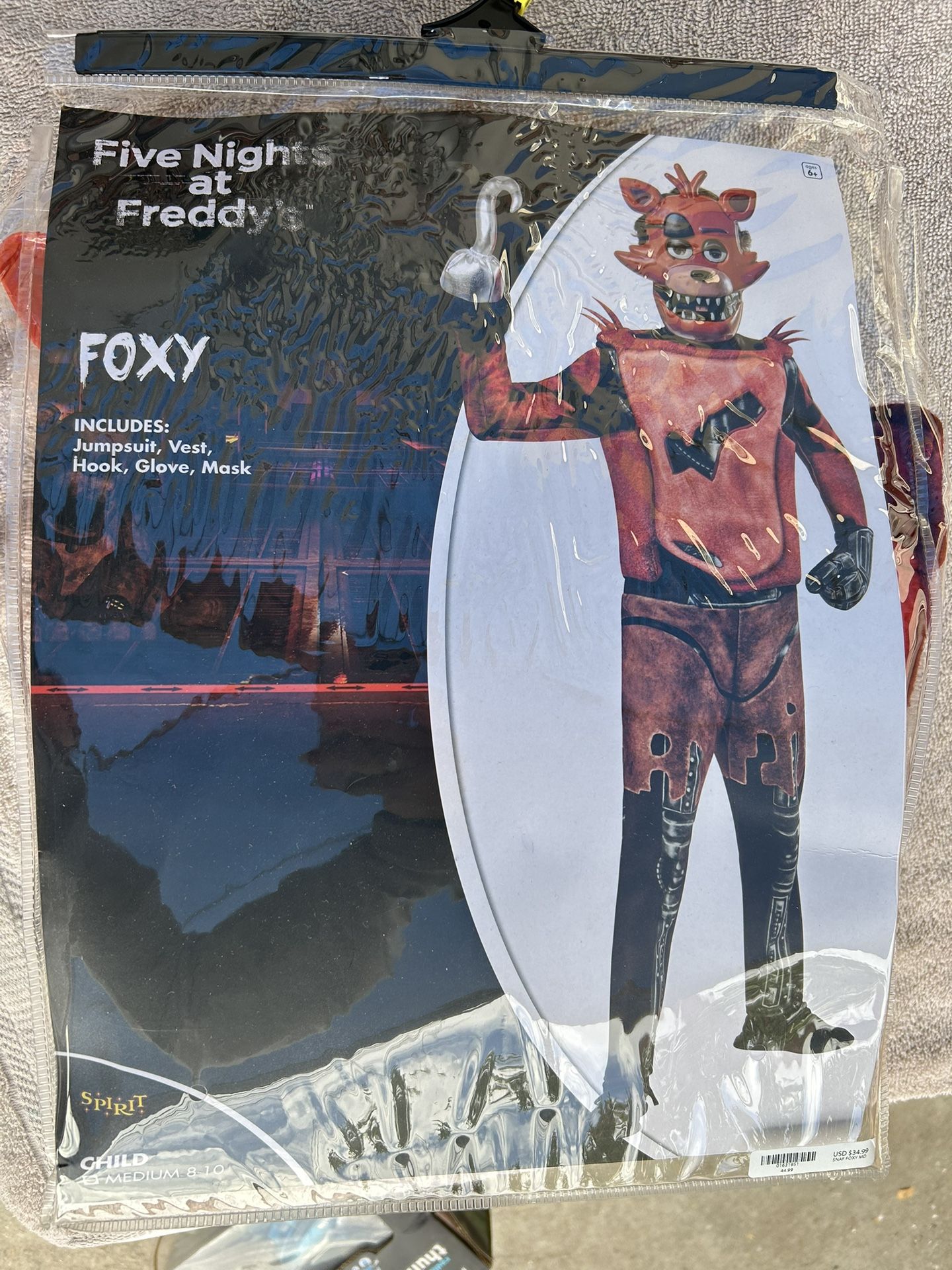 Foxy FNAF Kids costume size M 8/10