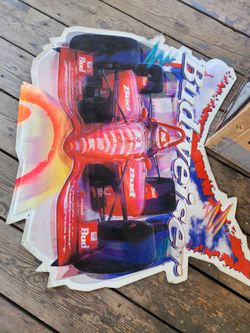 Vintage Budweiser Indy Car advertisement tin metal sign