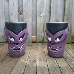 Halloween Lantern Set Dracula Monster Purple People Eater Driveway Pathway light Home Depot Vampire