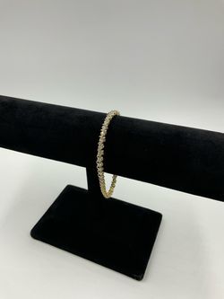 14KT YELLOW GOLD 7” LADIES TENNIS 4.0MM BRACELET 7.3GR W/ DIAMONDS APPROX 1.00CT TDW