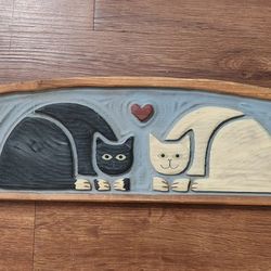 Vtg '90 Chicken Creek Cat Door Topper Signed