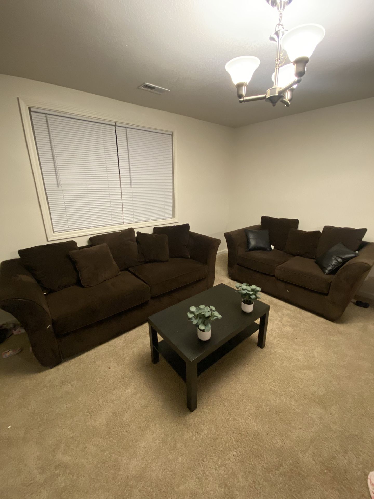 FREE DELIVERY ELLIS HOME FURNISHINGS BROWN COUCH AND LOVESEAT