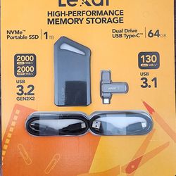 Lexar Blaze 1TB Portable External SSD USB 3.2 Gen 2x2, NVMe, 64GB USB-C  Flash Brand New for Sale in Tujunga, CA - OfferUp