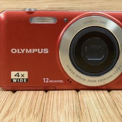 Olympus VG-110 12 MP Digital Camera, with 4x Wide Zoom Lens, Red