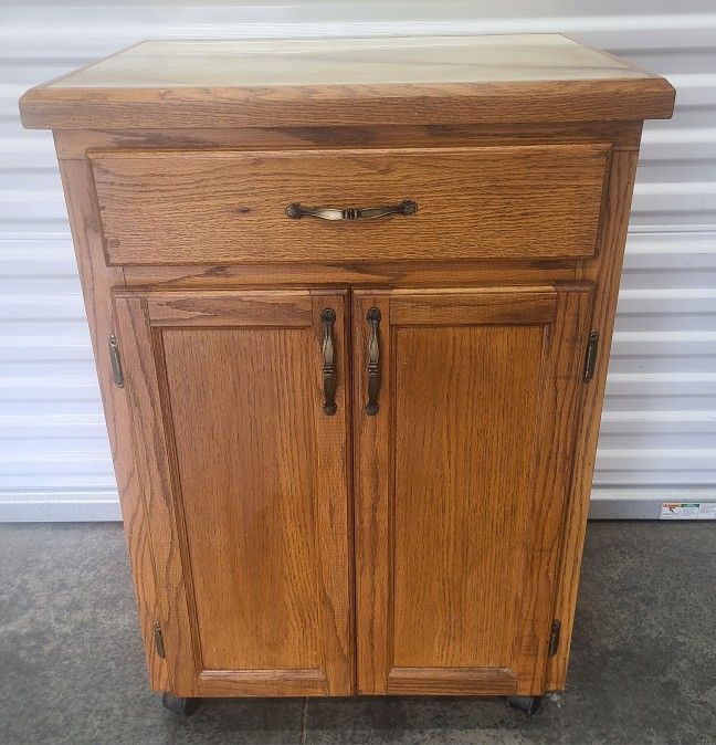 Kitchen Cart Island With Genuine Italian Marble Top