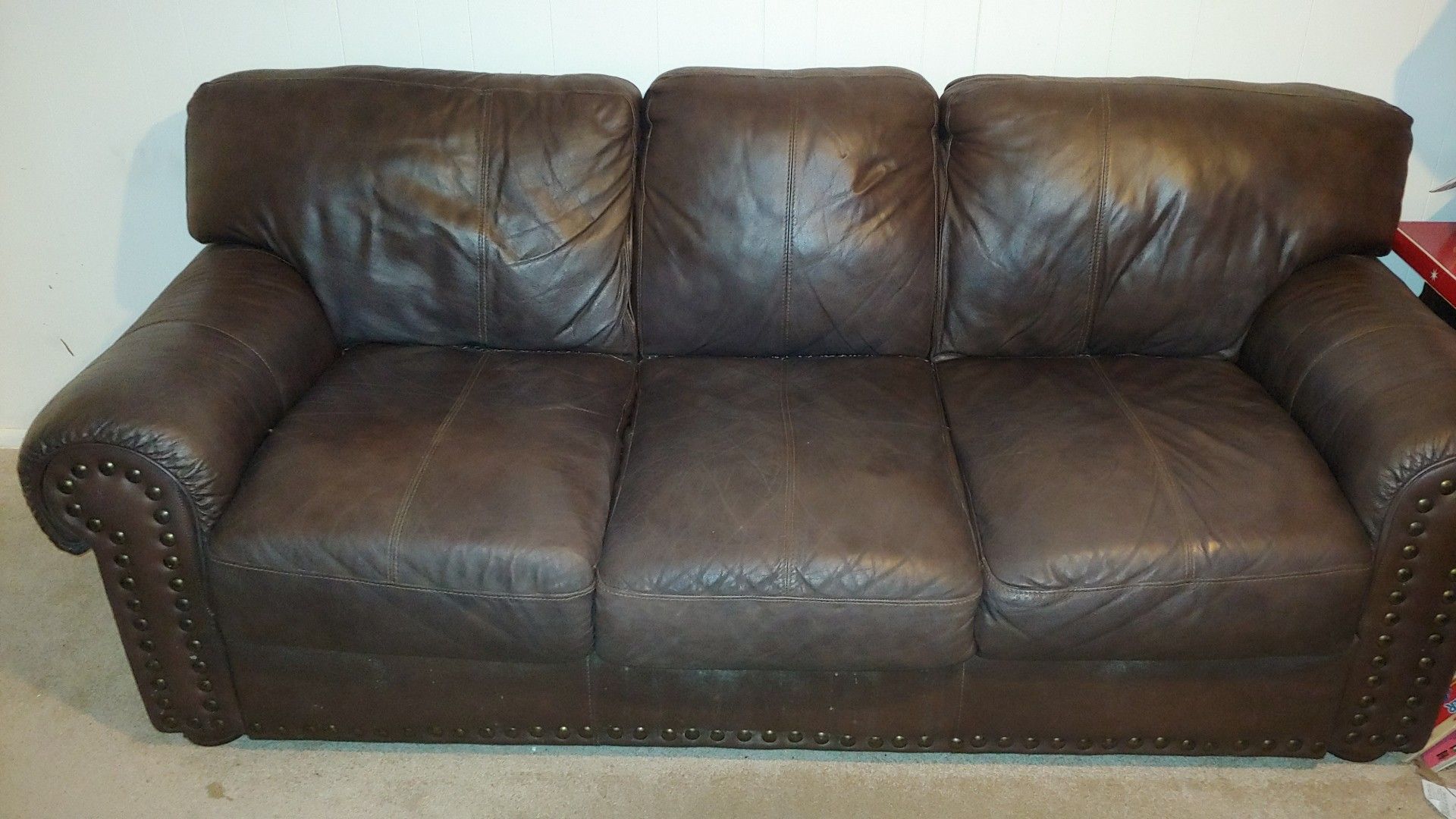 Leather couch and recliner chair