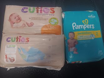 Pampers diapers size 1 and 2