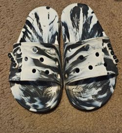Crocs Classic Slide Sandals Marble Print