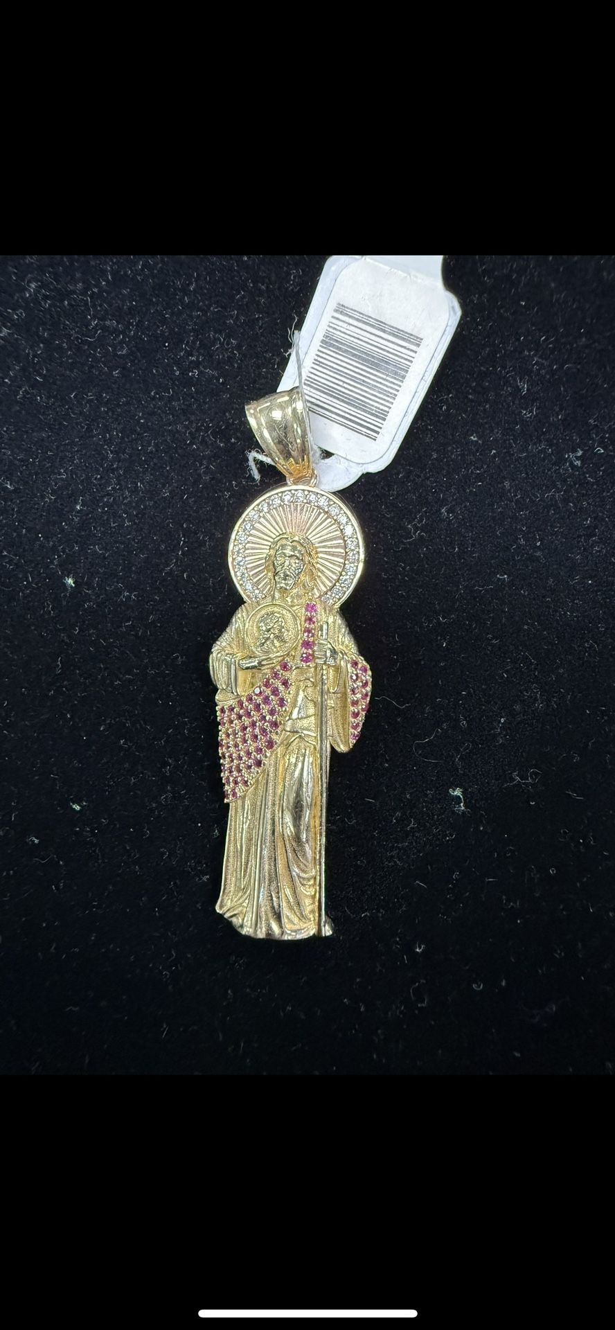 Gold 10k Jesus pendant 4.5grams cubic Zirconia Stones