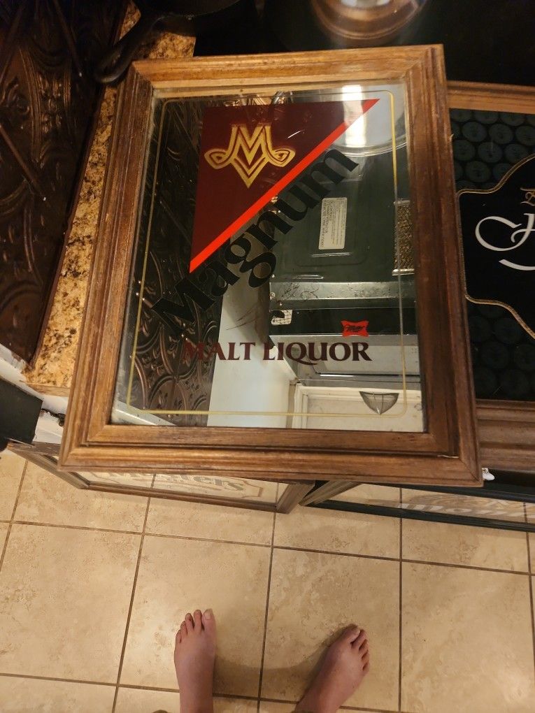 4 BEER BAR MIRRORS 50 DOLLARS