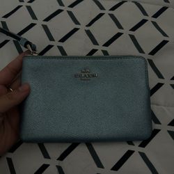 Blue coach wallet 
