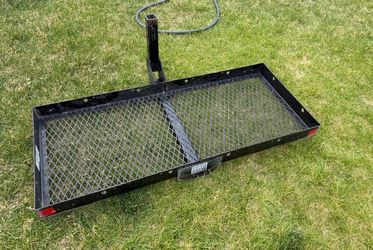 Receiver hitch cargo carrier- folding