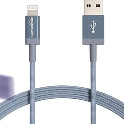 Amazon Basics 2-Pack USB-A To Lightning Charger Cable, Nylon Braided Cord, MFi Certified Charger For Apple IPhone 14 13 12 11 X Xs Pro, Pro Max, Plus,