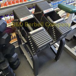 NEW PowerBlock Pro 100 EXP 5lb-100lb Dumbbells PAIR With Storage Rack Stand