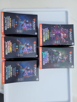 Five: Magic: The Gathering Outlaws of Thunder Junction Commander Deck Bundle - Includes All 5 Decks (3 Quick Draw, 1 Grand Larceny, and 1 Most Wanted for Sale in Toledo, OH - OfferUp Five: Magic: The Gathering Outlaws of Thunder Junction Commander Deck Bundle - Includes All 5 Decks (3 Quick Draw, 1 Grand Larceny, and 1 Most Wanted for Sale in Toledo, OH - OfferUp
