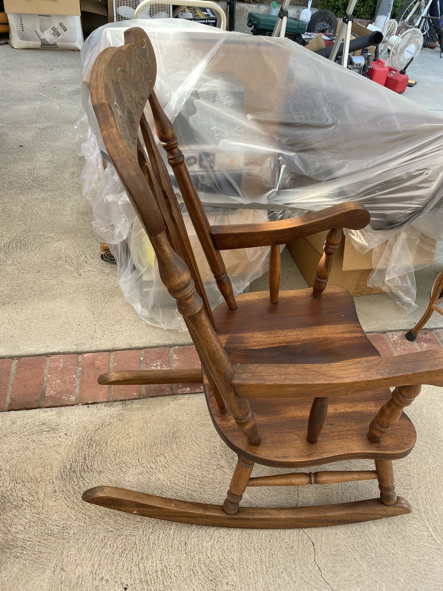 Oak Rocking Chair Good Condition Old American 