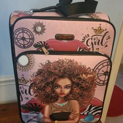 Pink Nicole Lee Super Girl Roll Luggage