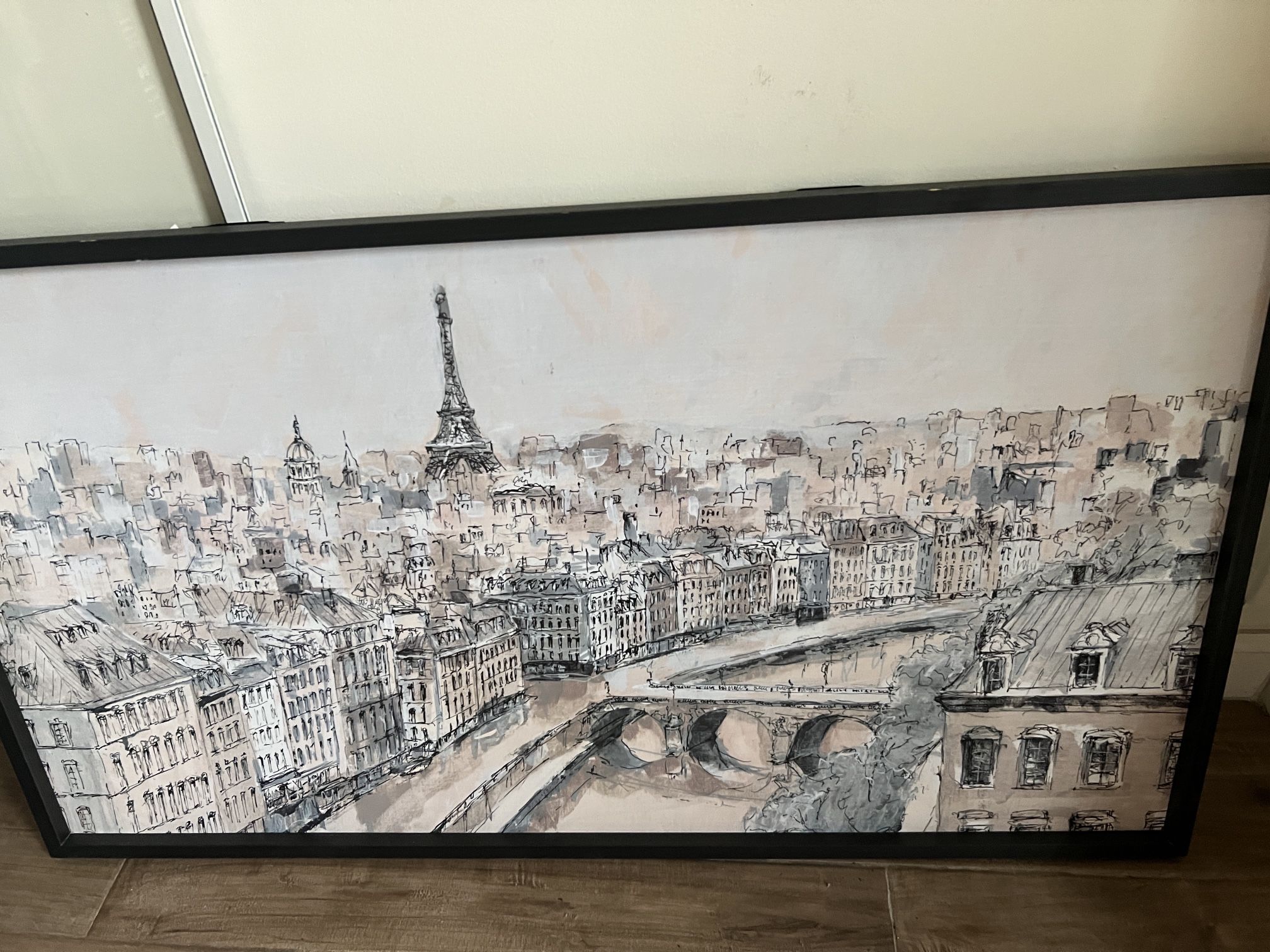 Large Framed Paris Wall Art – $30