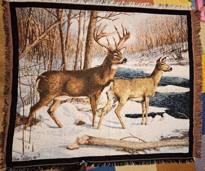 Van Gilder Vintage Throw Blanket Deer
