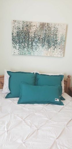 Beautiful Teal Toss Pillows - Set Of Three