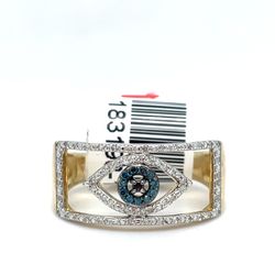 10KT Yellow Gold Diamond Evil Eye Ring 3.50g .18CTW Size 7 183198