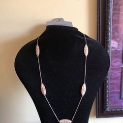 Elegant Gold Tone Long Necklace