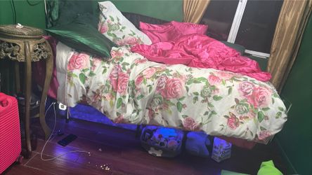 Twin led floating bed frame