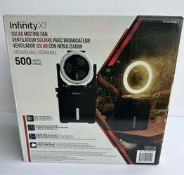 Solar Misting Fan with LED Light