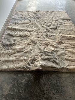 7’10”x10’ Cream Floral Rug & Cushion