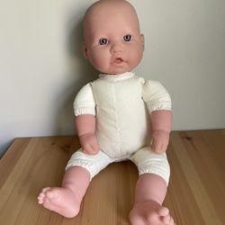 Berenguer Baby Doll Soft Cloth Body Firm Limbs Blue Eyes JC Toys