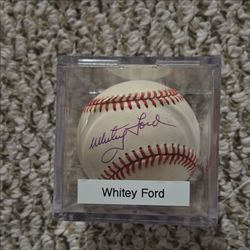 Whitey Ford signed baseball