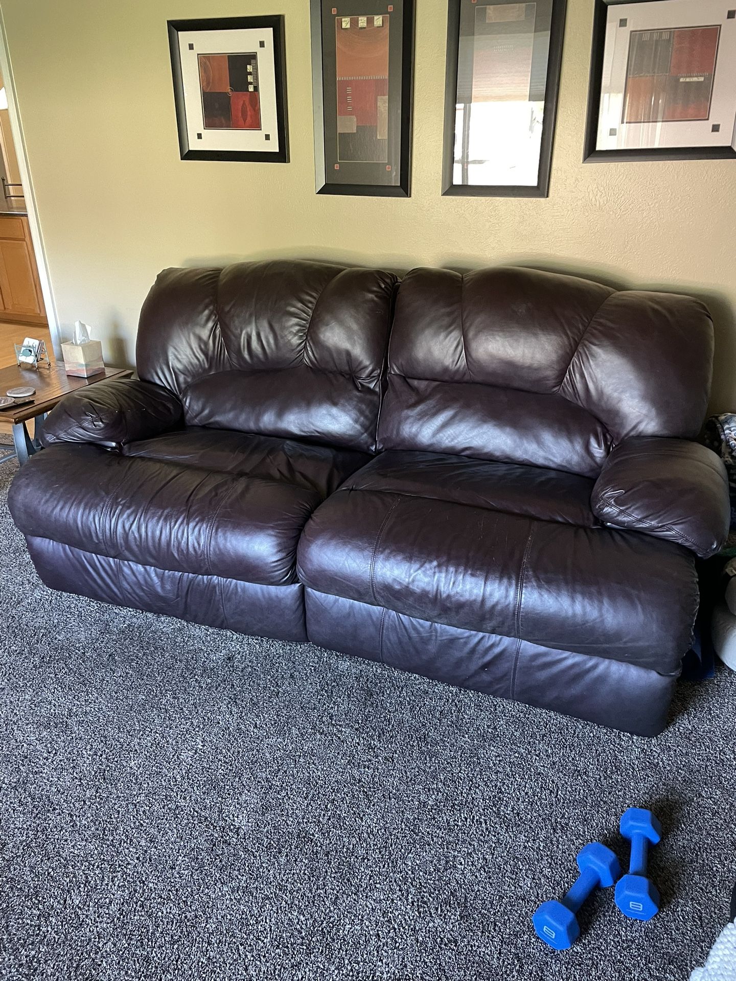 Leather Couch And Oversized Chair
