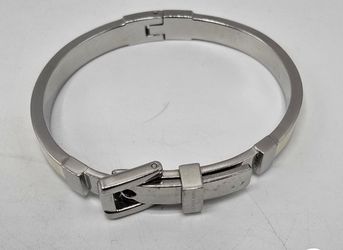 Michael Kors silver and white colored buckle bracely