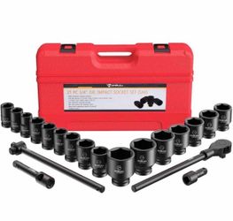 Anbull 21 Pc  3/4" Drive Jumbo Impact Wrench Socket Set