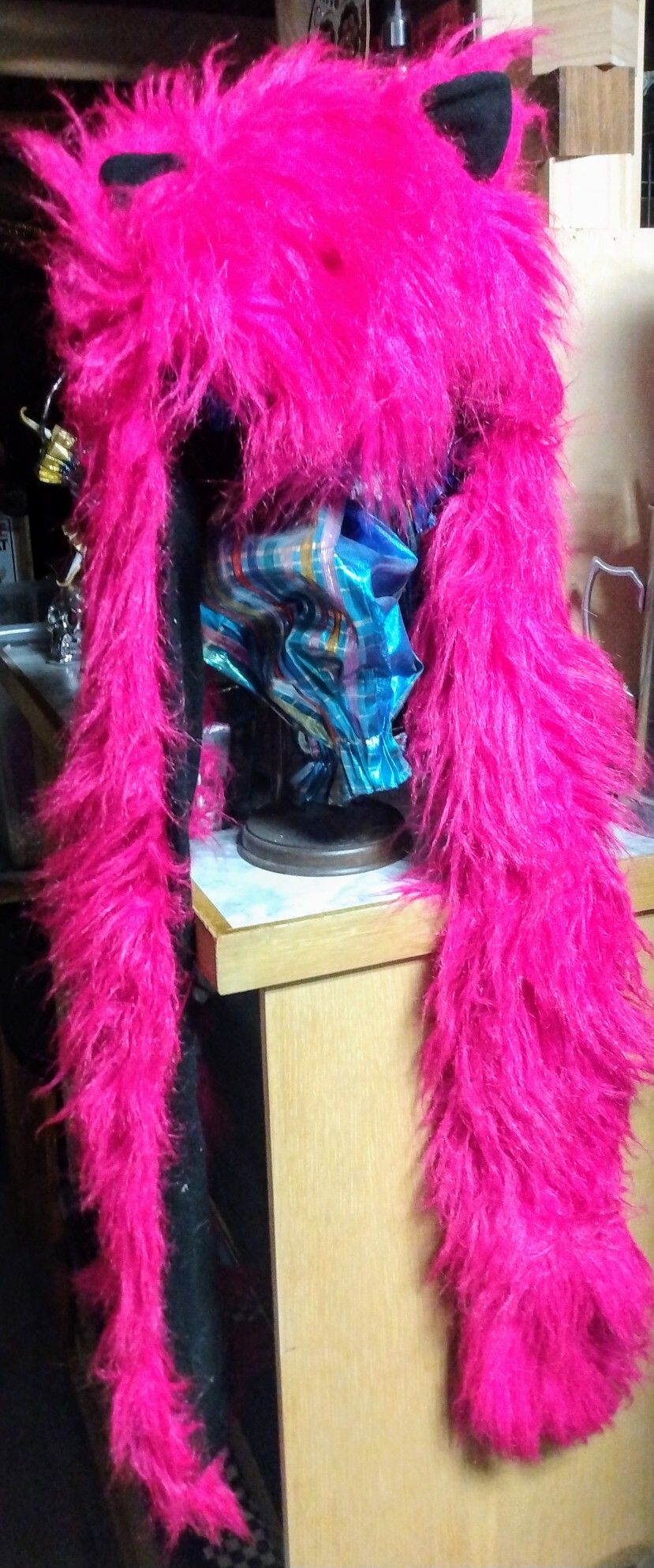 Hot pink fox hat