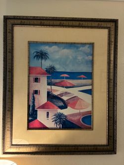Framed Tropical Resort Art Print
