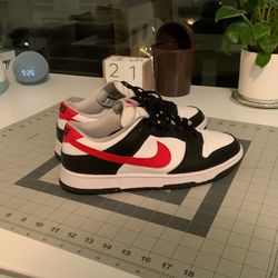 Panda Dunks Red Swoosh 