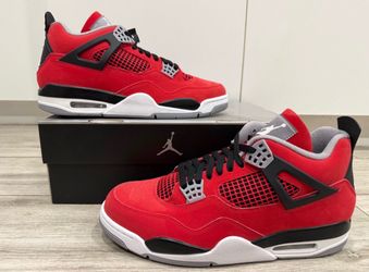 2026 Men's Air Jordan 4 Retro Toro Bravo FQ8138-600 Fire Red White Black Cement Grey Size 12 Shoes New w/ Box